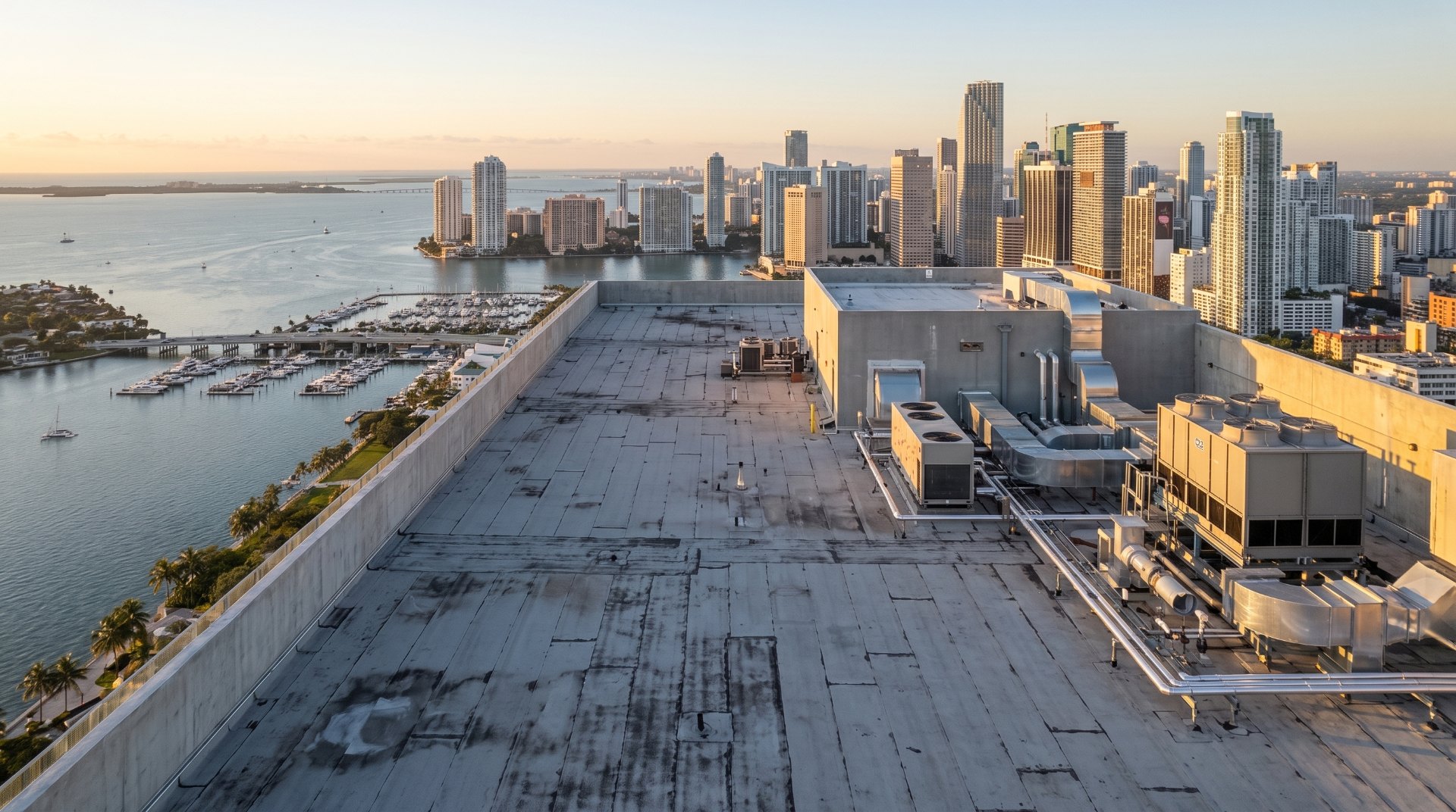 Roof plane and rooftop equipment